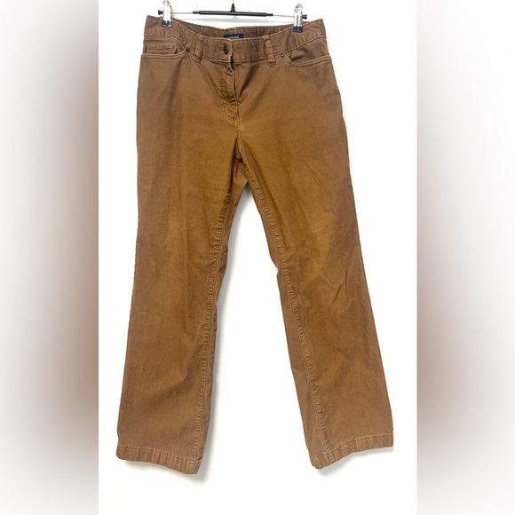 Lands' End Women's Mid Rise Straight Leg Corduroy Dark Toffee Color 
Size 12P - Picture 2 of 8